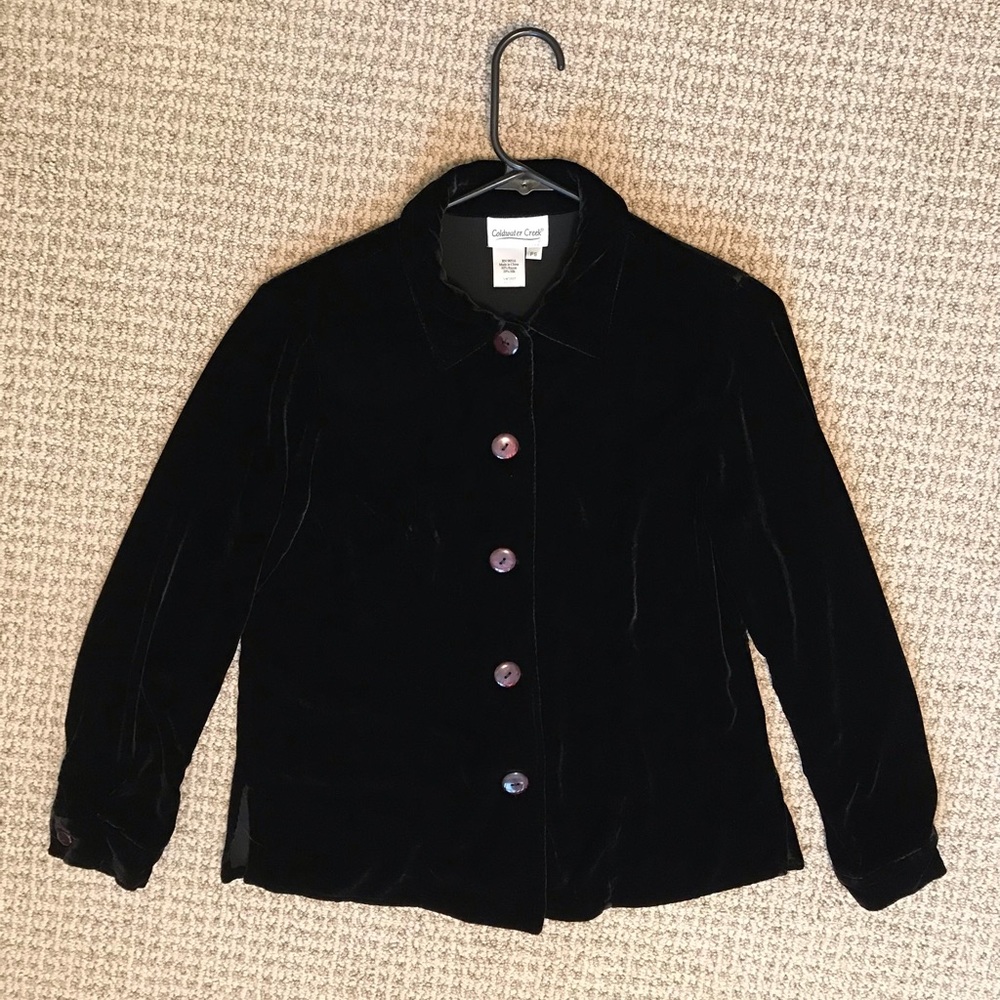 Black Velvet Coldwater Creek Button Front Top